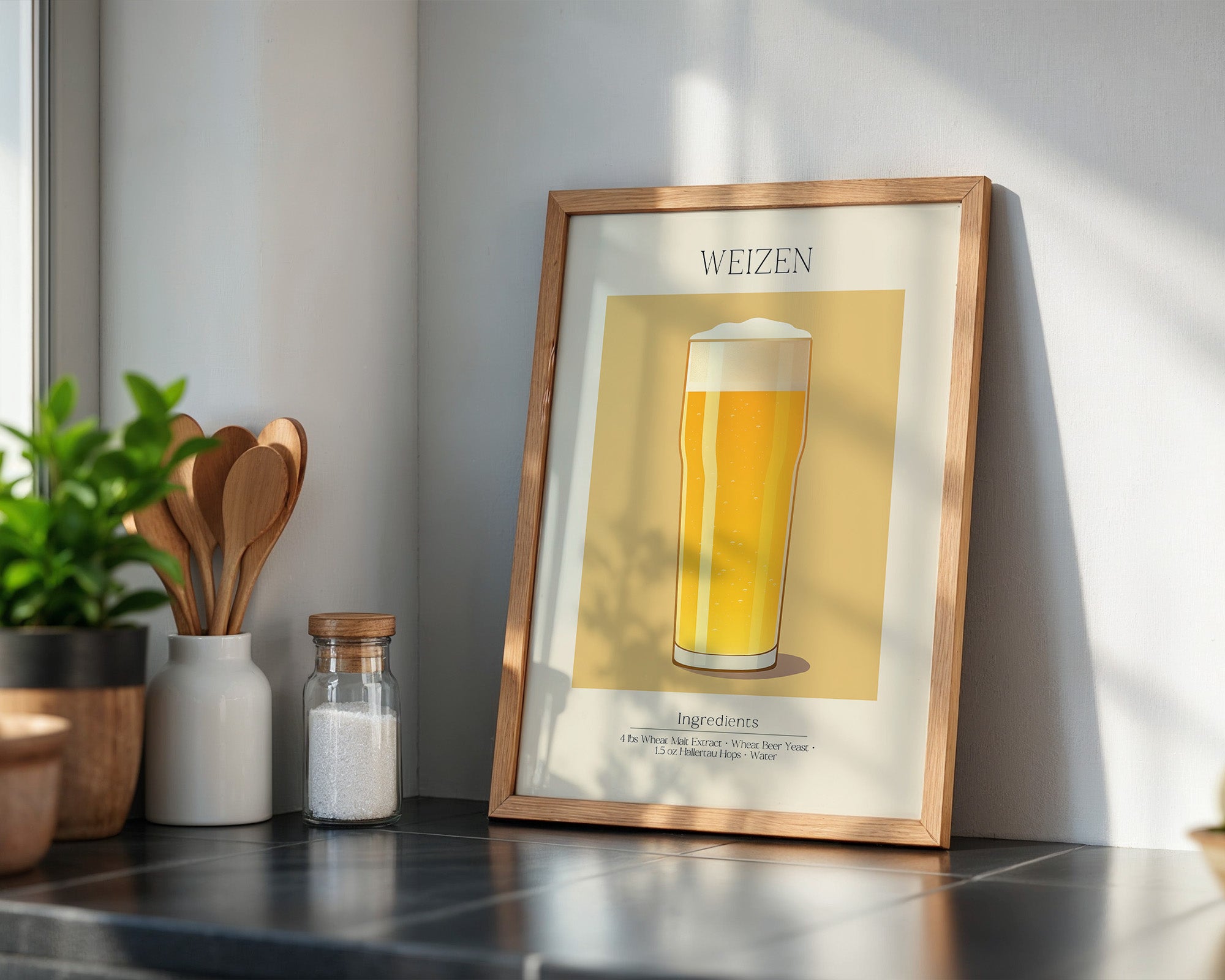 Weizenglas Illustration minimalistisch