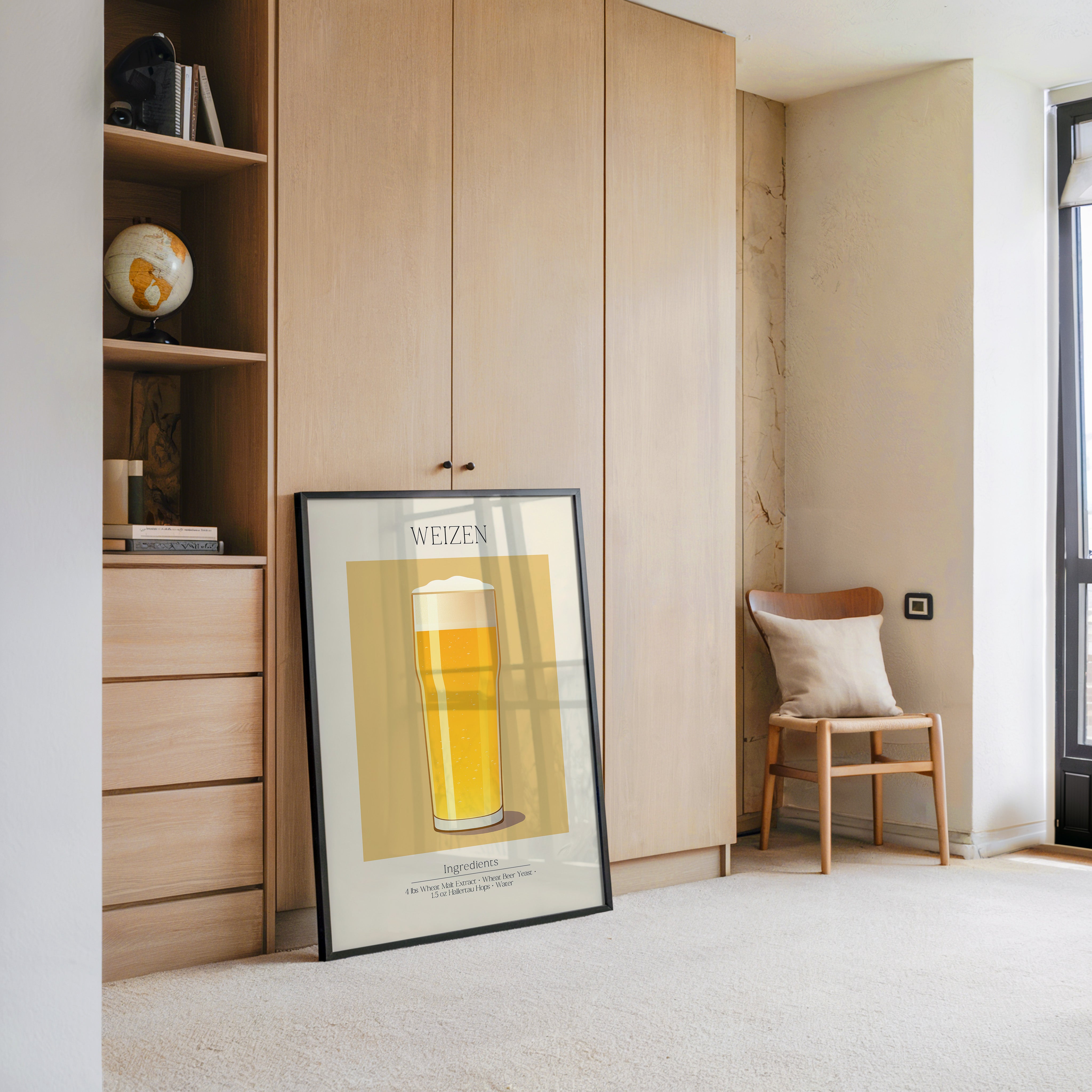 Weizenglas Illustration minimalistisch