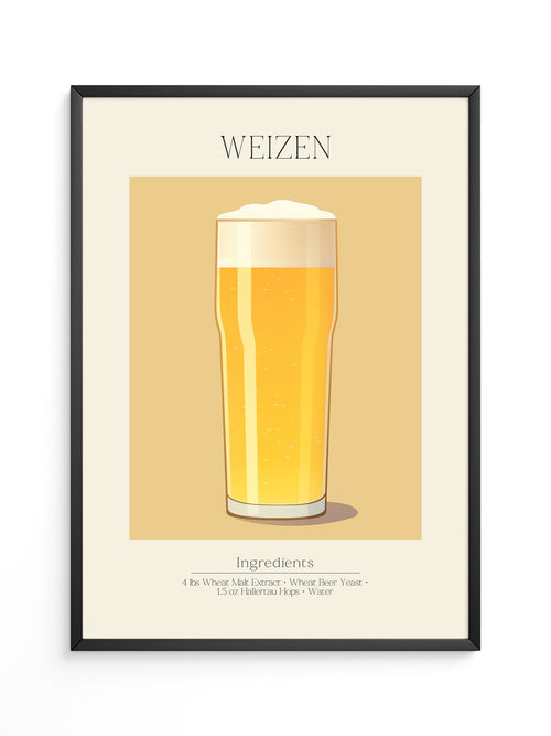 Weizenglas Illustration minimalistisch