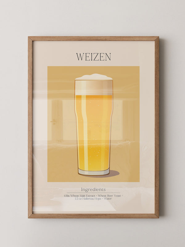 Weizenglas Illustration minimalistisch