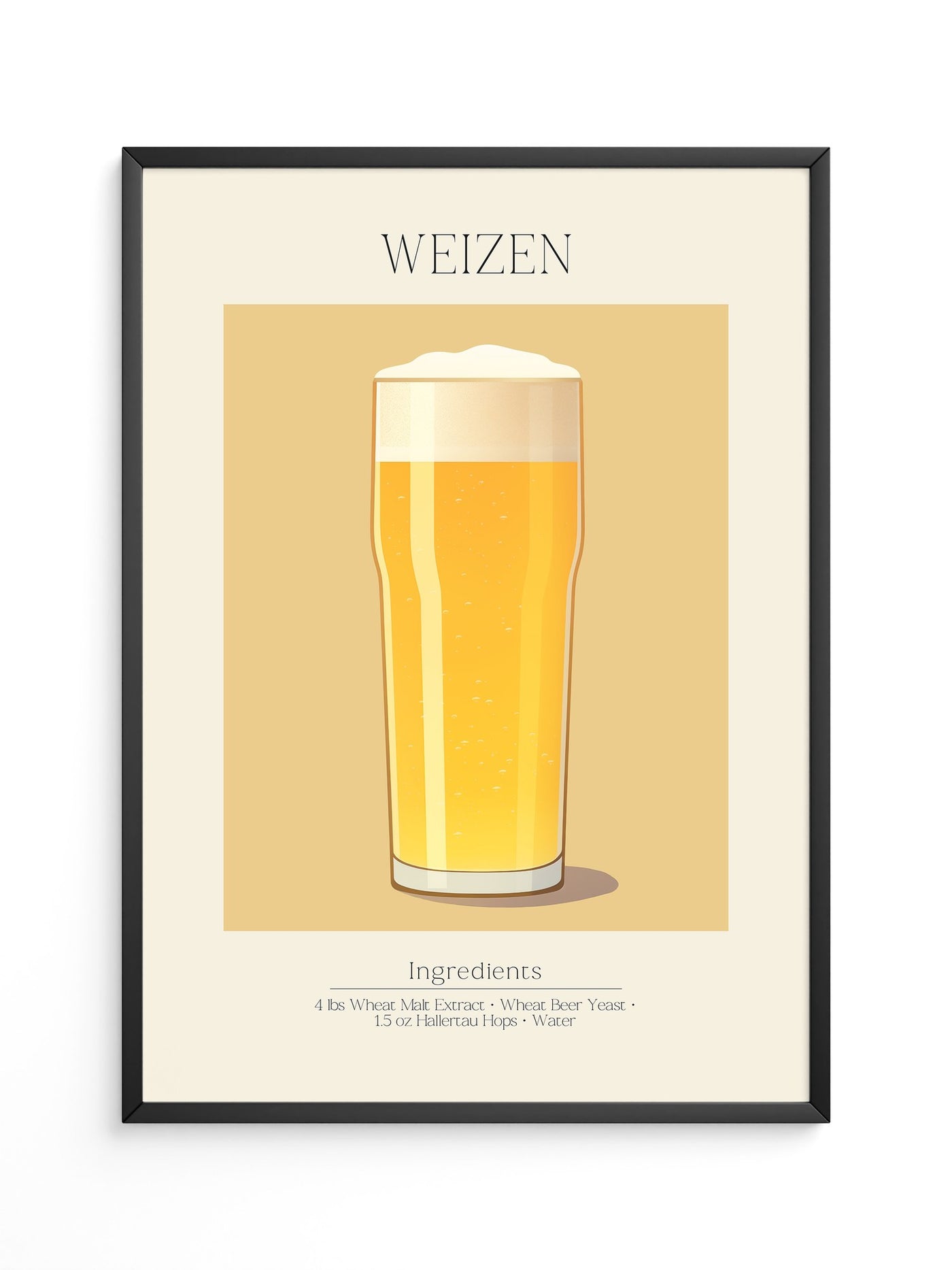 Weizenglas Illustration minimalistisch