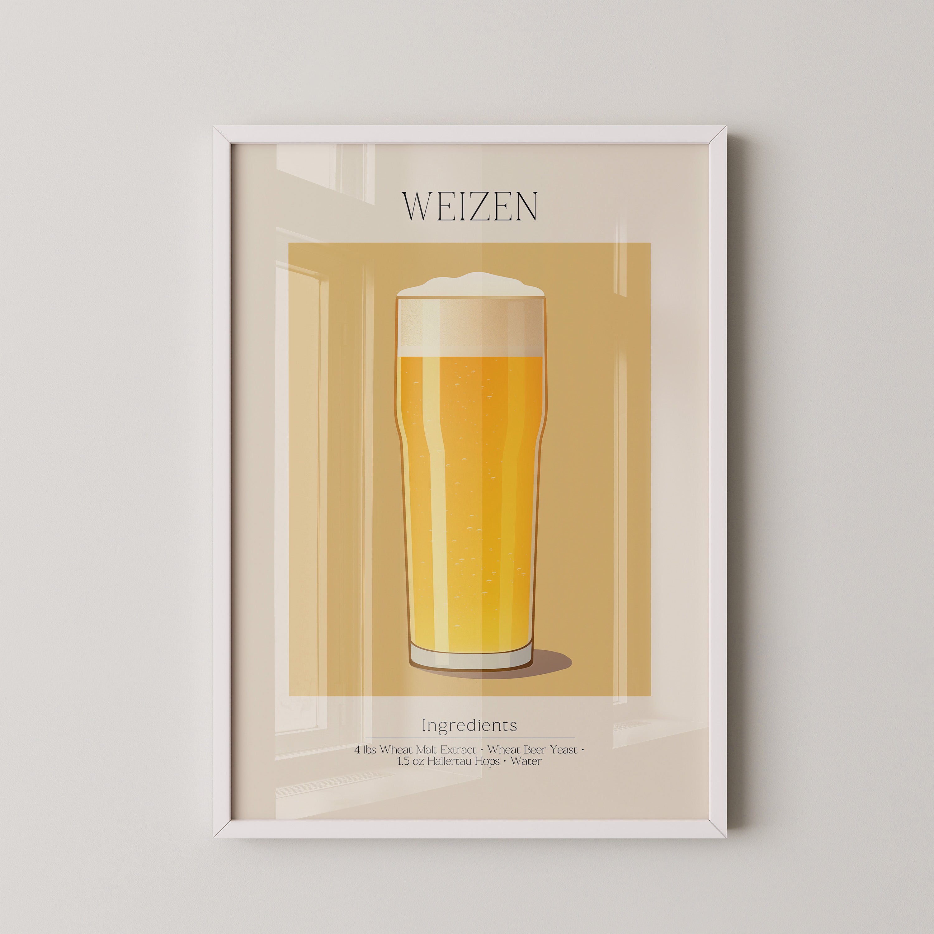 Weizenglas Illustration minimalistisch