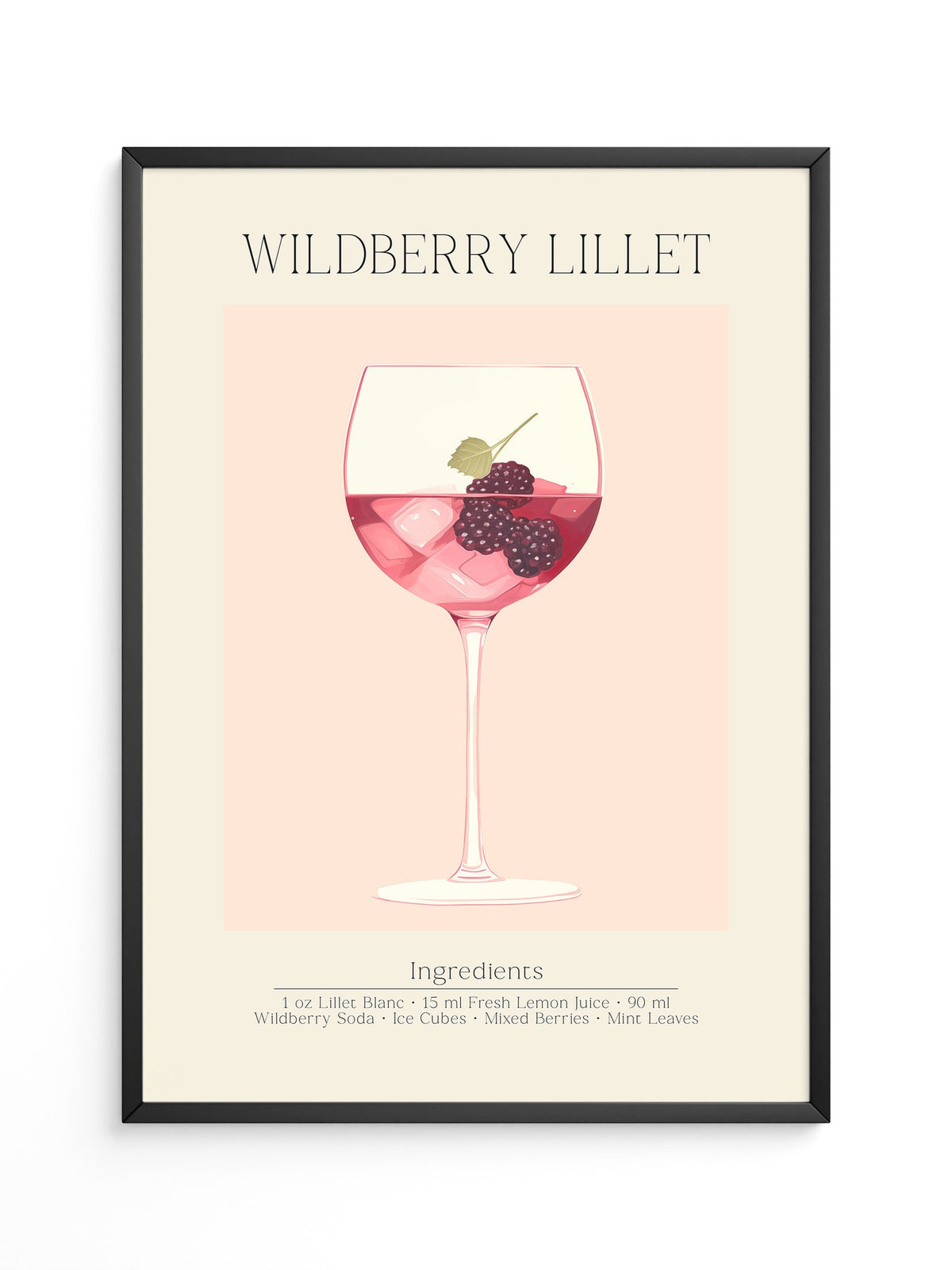 Weinglas Beeren minimalistisch