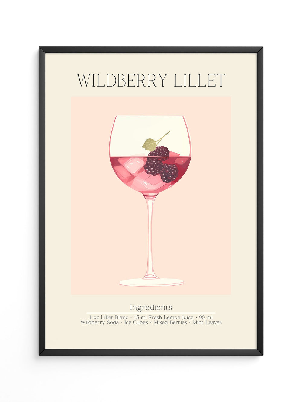 Weinglas Beeren minimalistisch