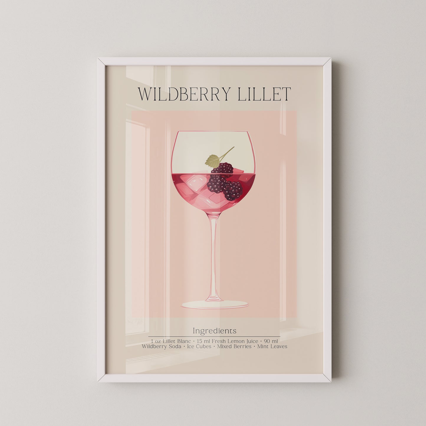 Weinglas Beeren minimalistisch