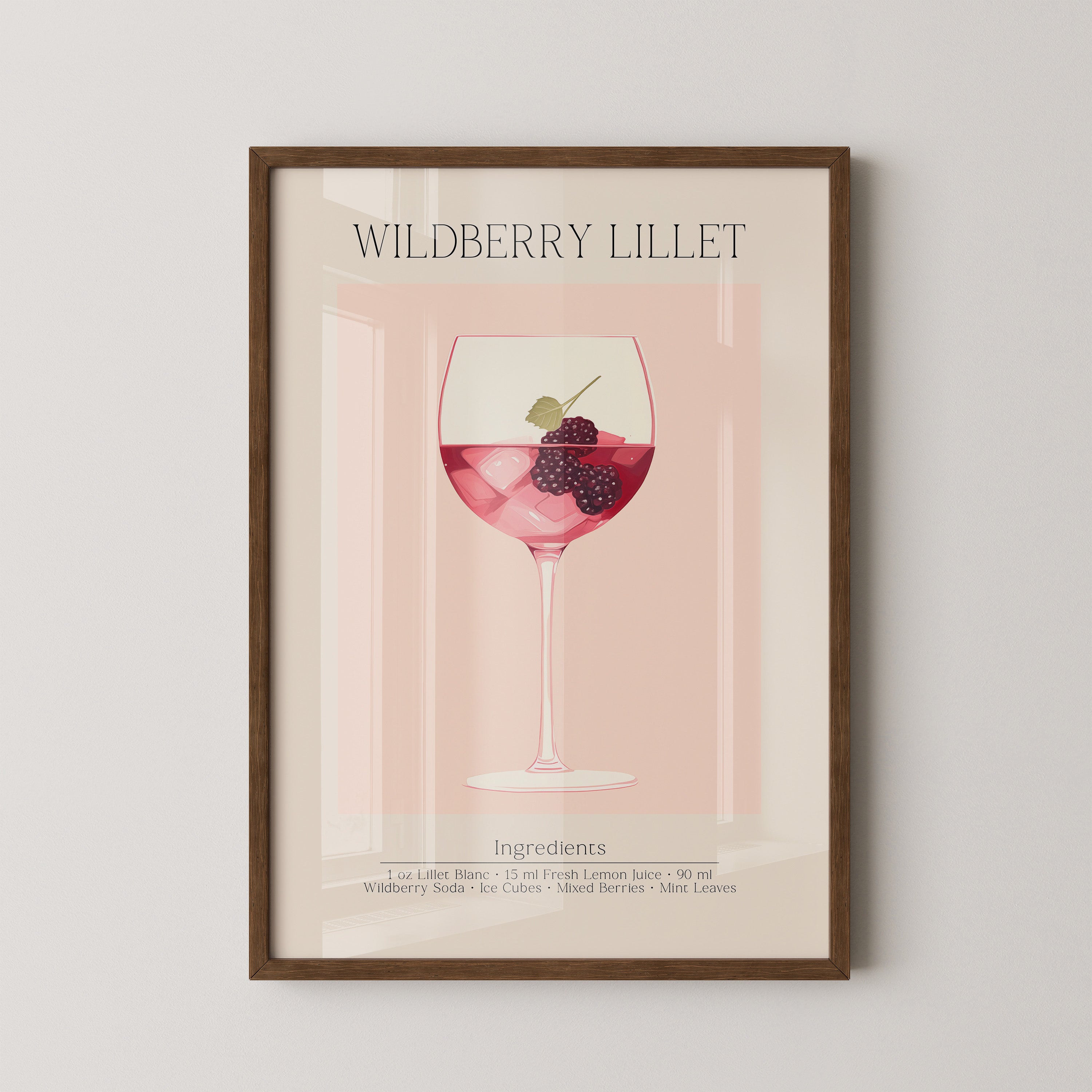 Weinglas Beeren minimalistisch