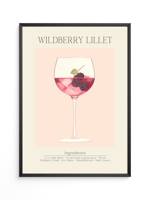 Weinglas Beeren minimalistisch