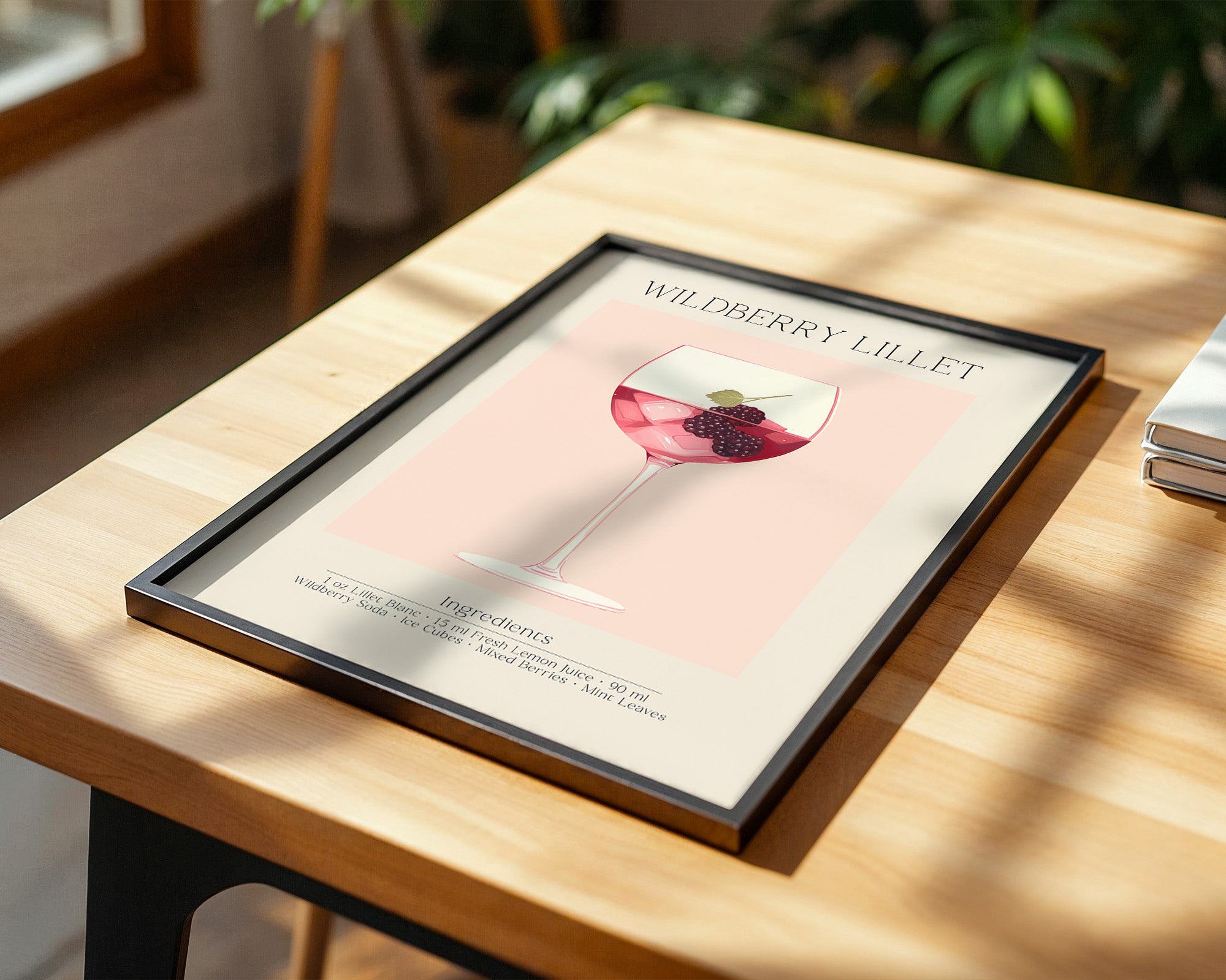 Weinglas Beeren minimalistisch