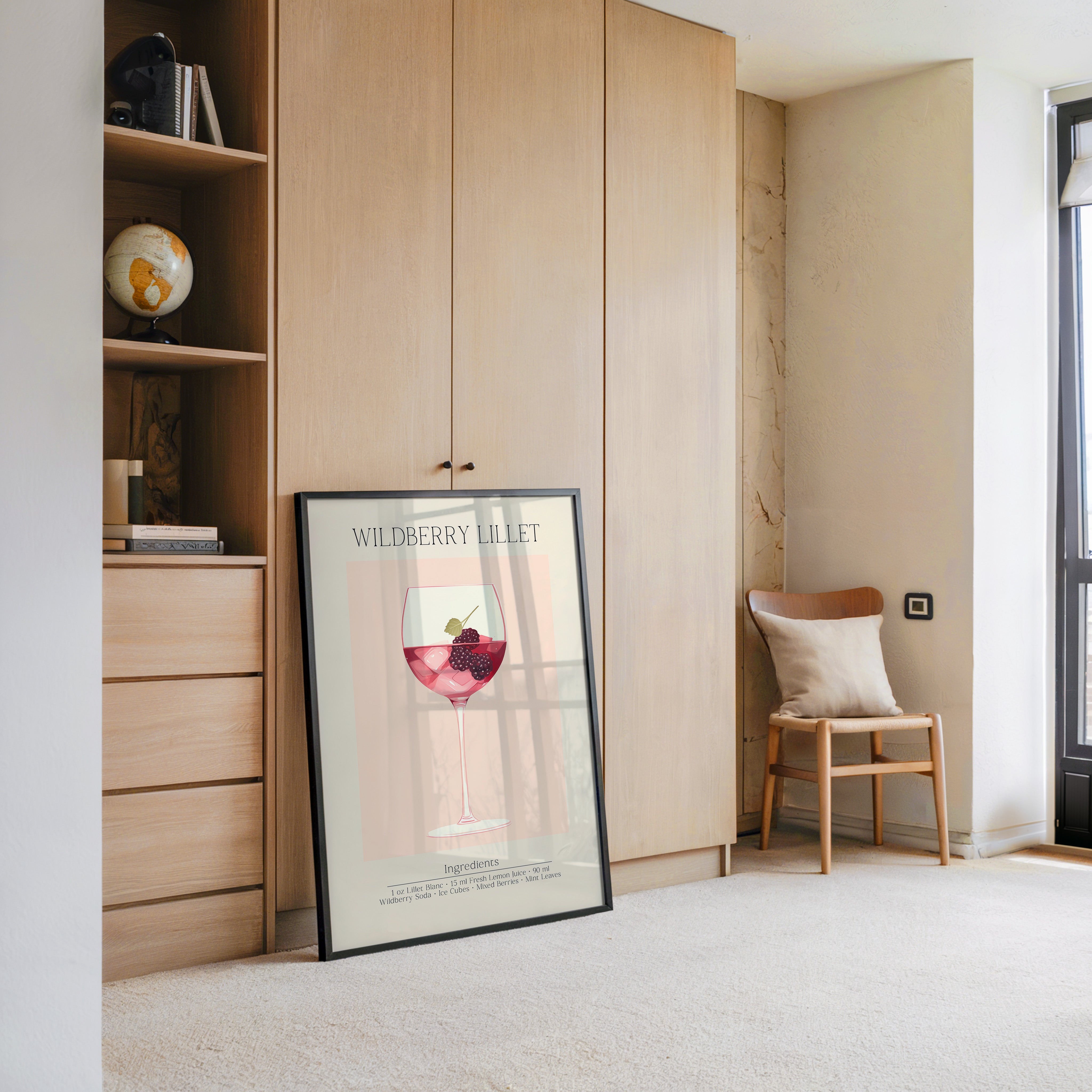 Weinglas Beeren minimalistisch