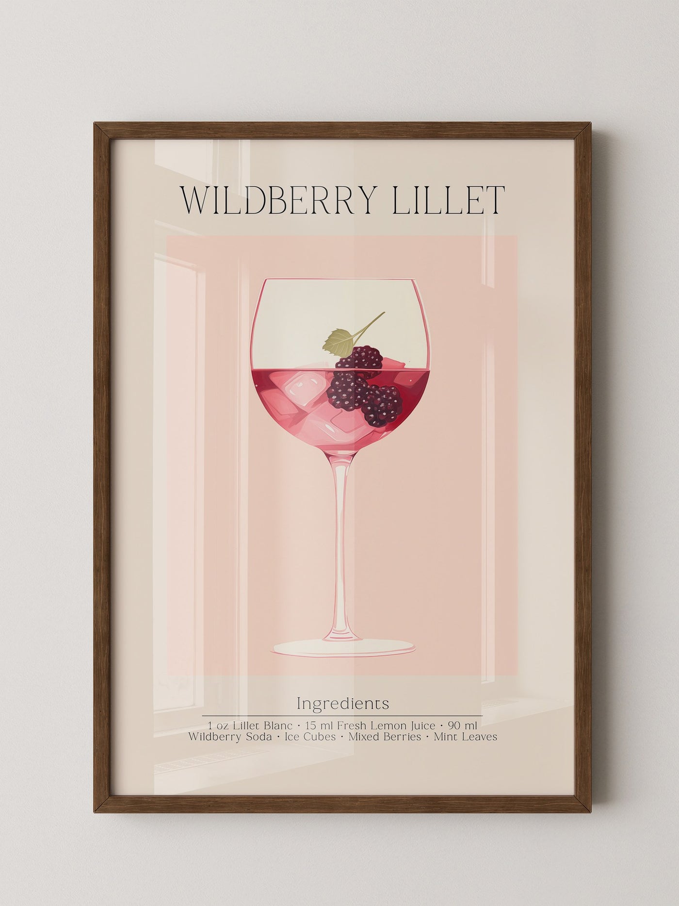 Weinglas Beeren minimalistisch