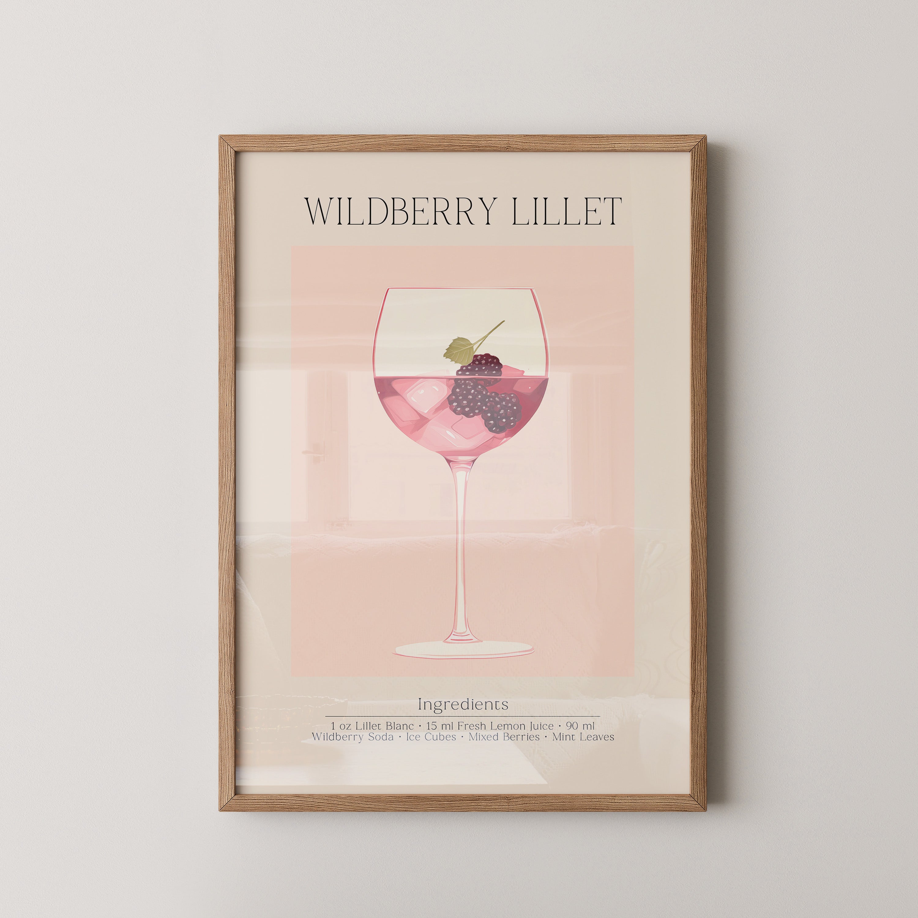 Weinglas Beeren minimalistisch