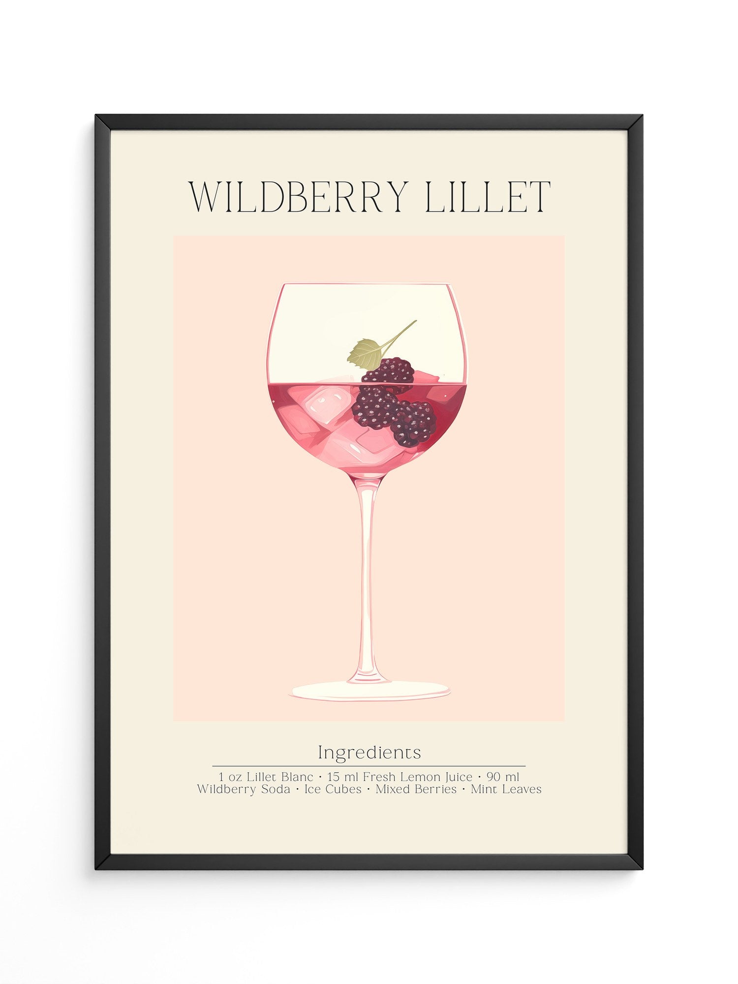 Weinglas Beeren minimalistisch