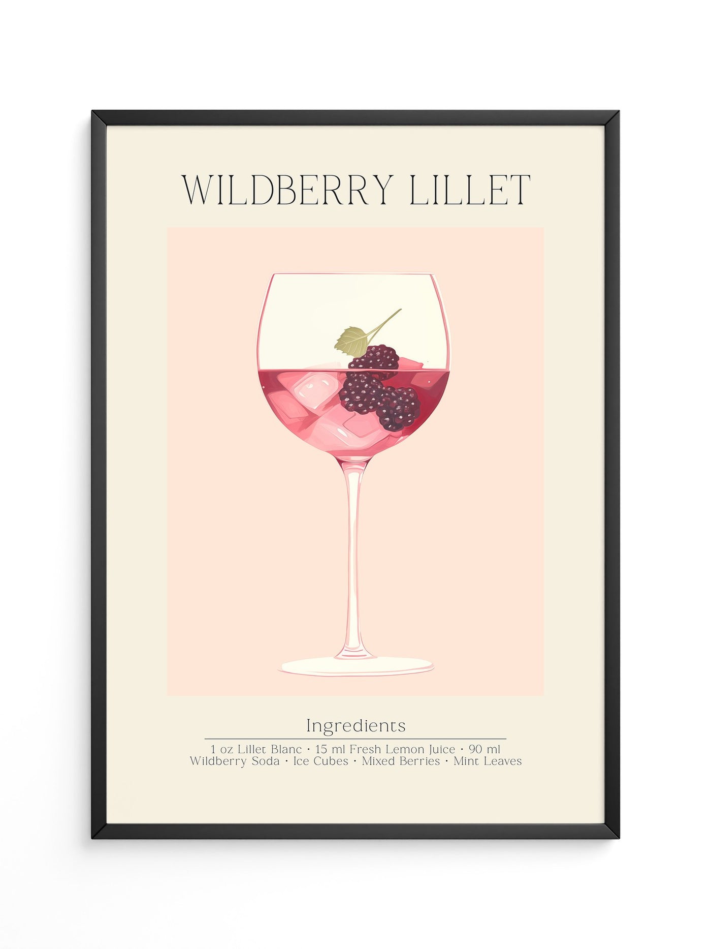 Weinglas Beeren minimalistisch