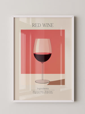 Weinglas Rot Minimalistisch