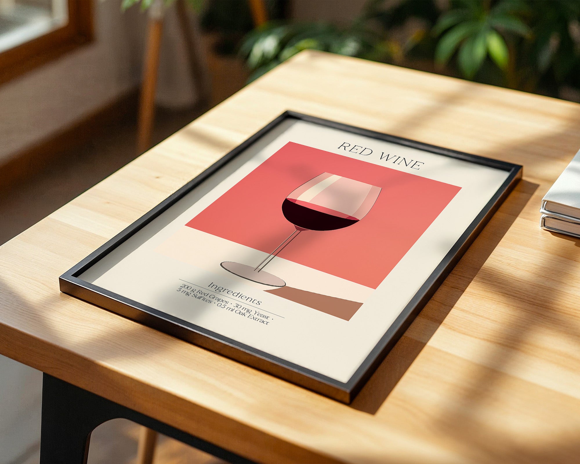 Weinglas Rot Minimalistisch