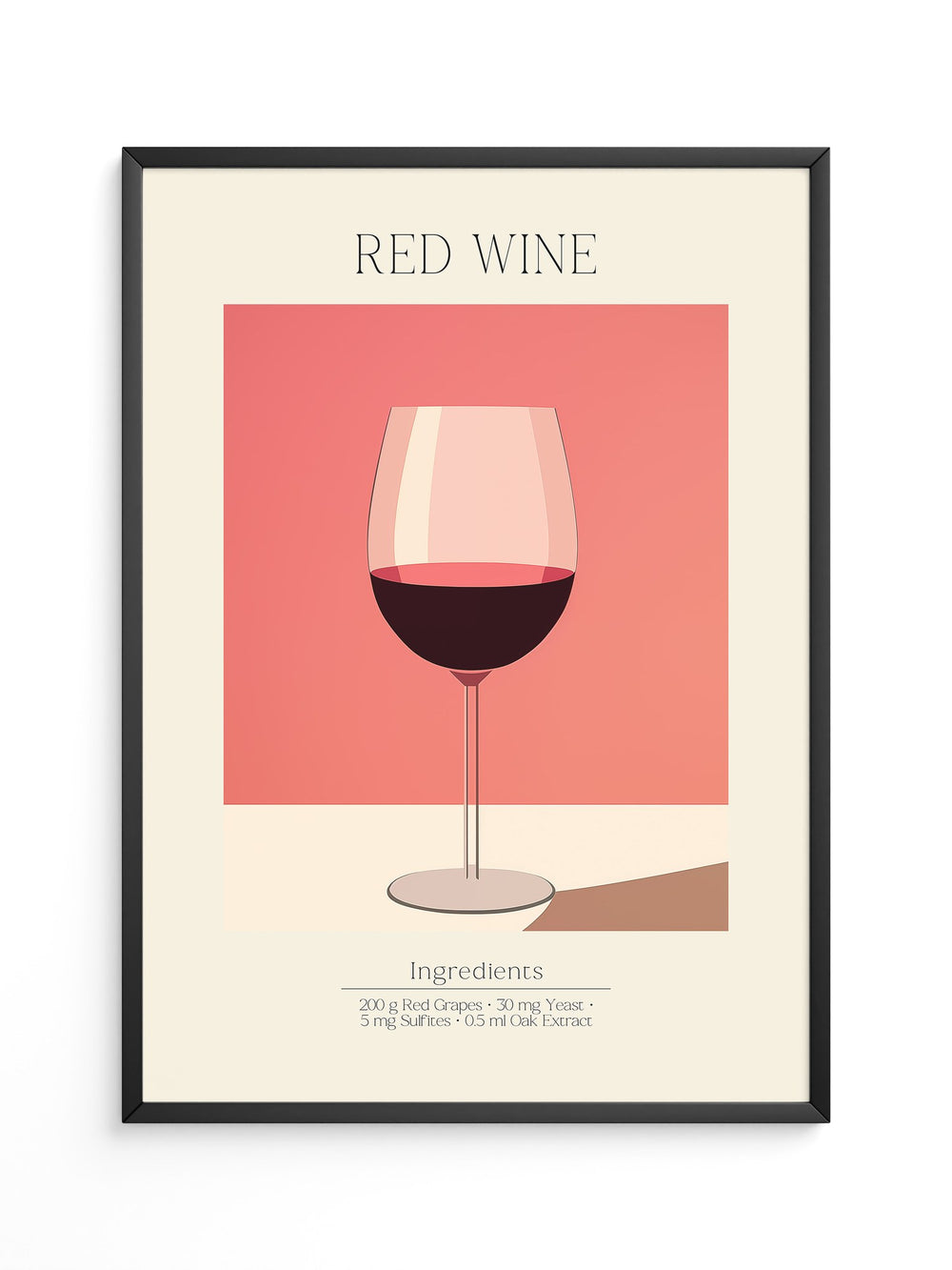 Weinglas Rot Minimalistisch