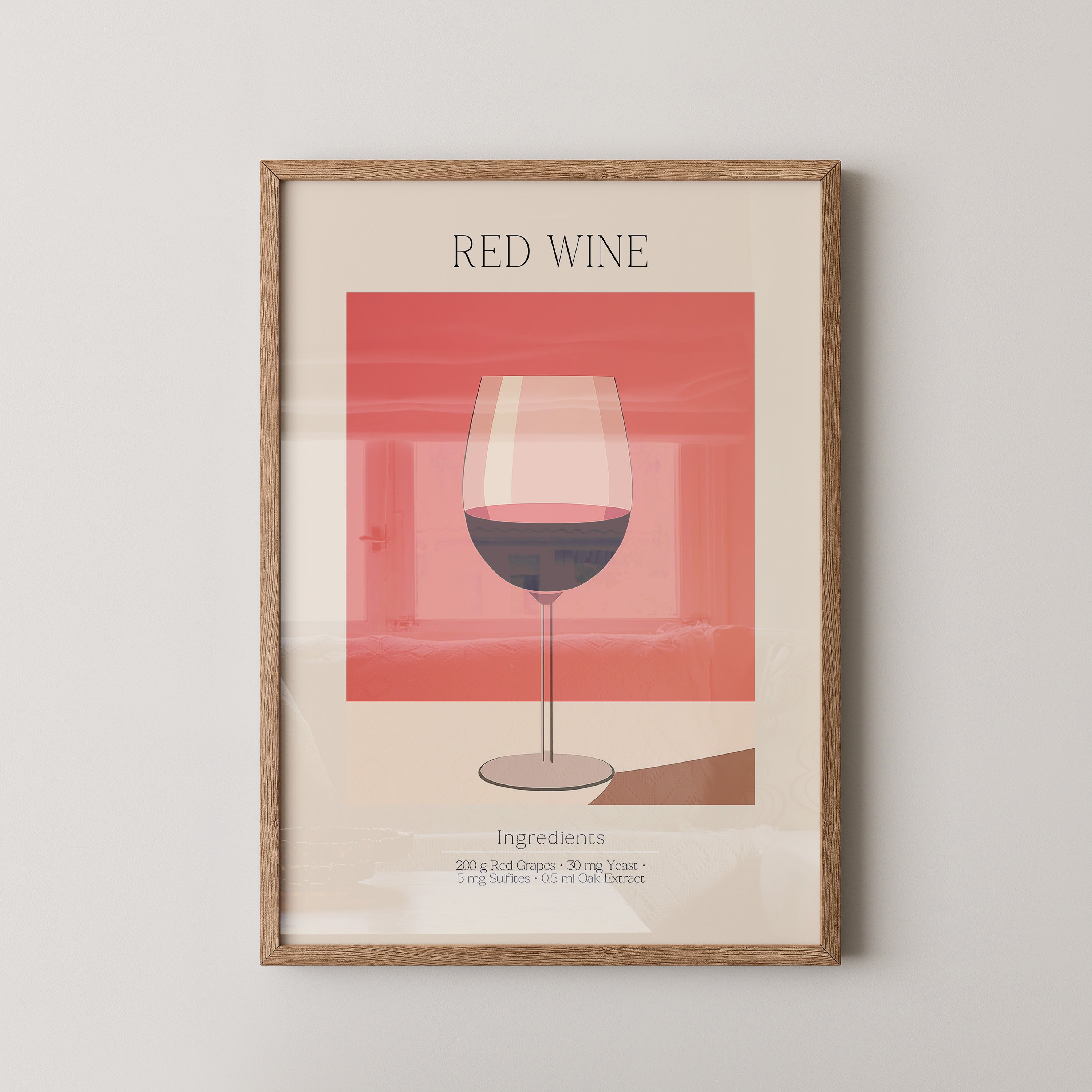 Weinglas Rot Minimalistisch