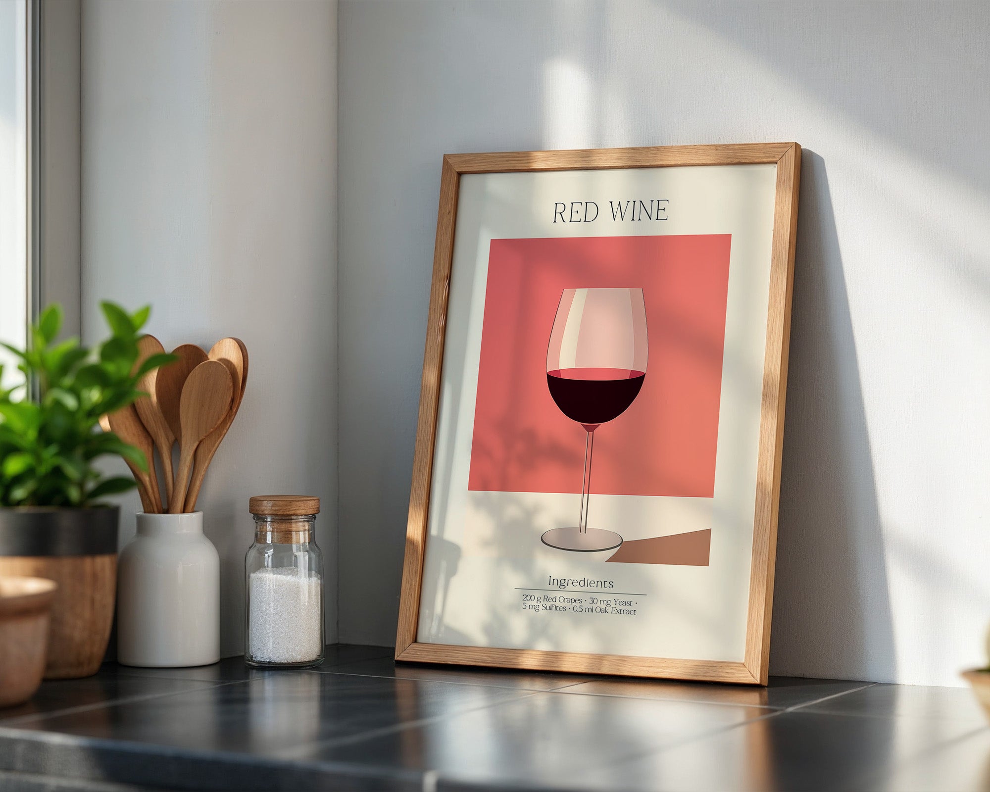 Weinglas Rot Minimalistisch