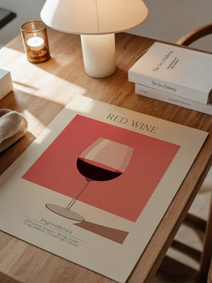 Weinglas Rot Minimalistisch