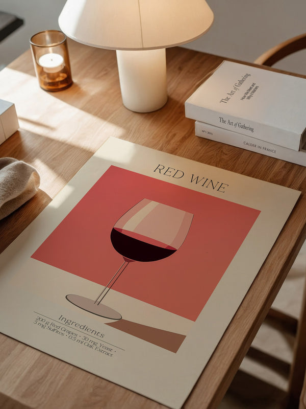 Weinglas Rot Minimalistisch
