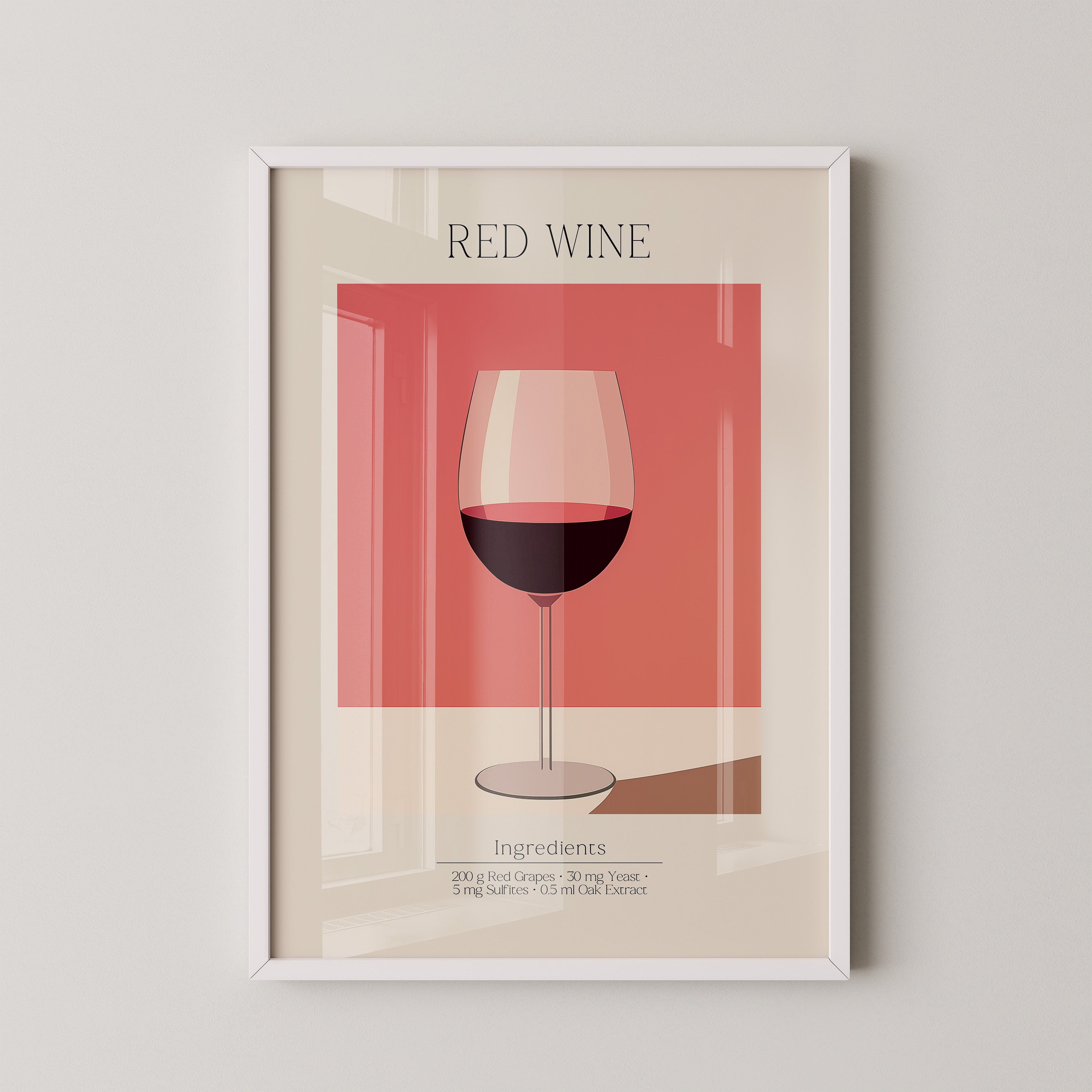 Weinglas Rot Minimalistisch