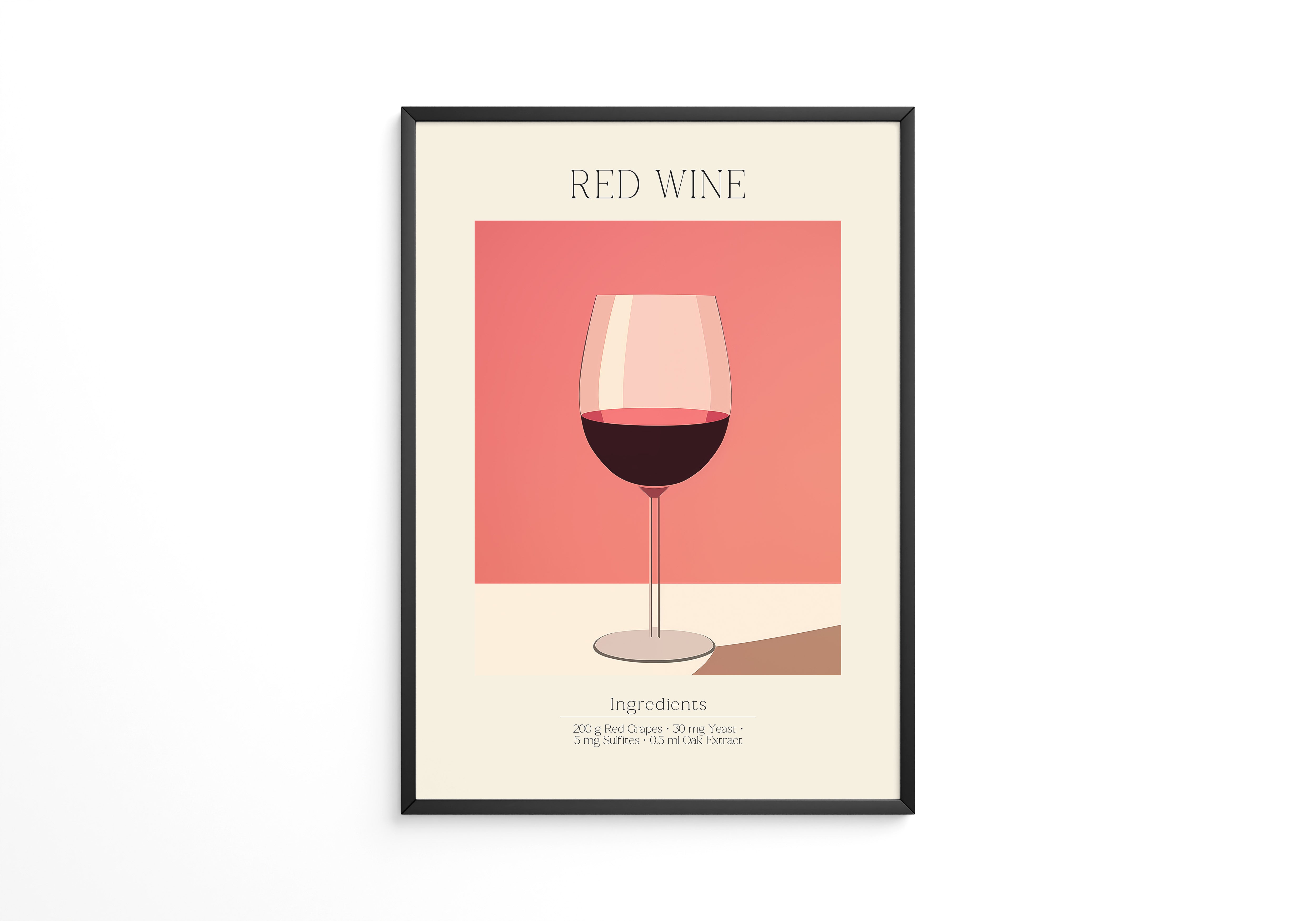 Weinglas Rot Minimalistisch