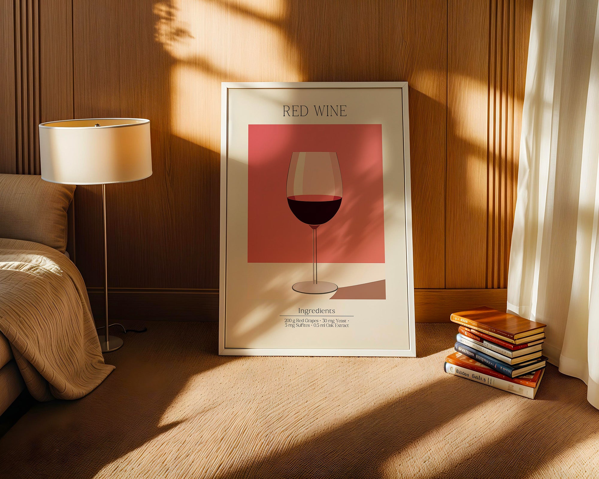 Weinglas Rot Minimalistisch