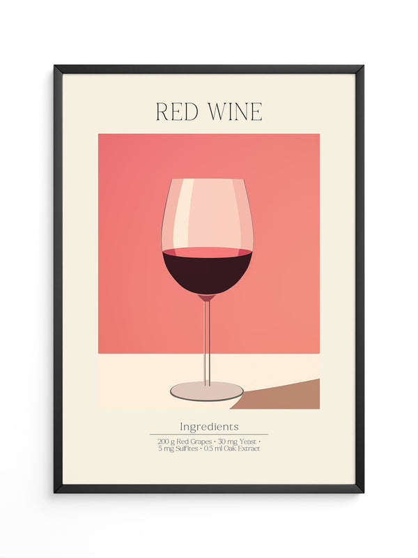 Weinglas Rot Minimalistisch