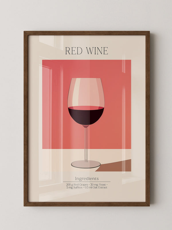 Weinglas Rot Minimalistisch