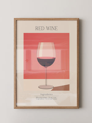Weinglas Rot Minimalistisch