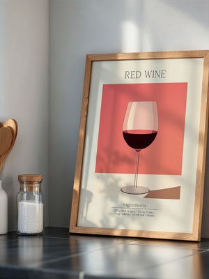 Weinglas Rot Minimalistisch