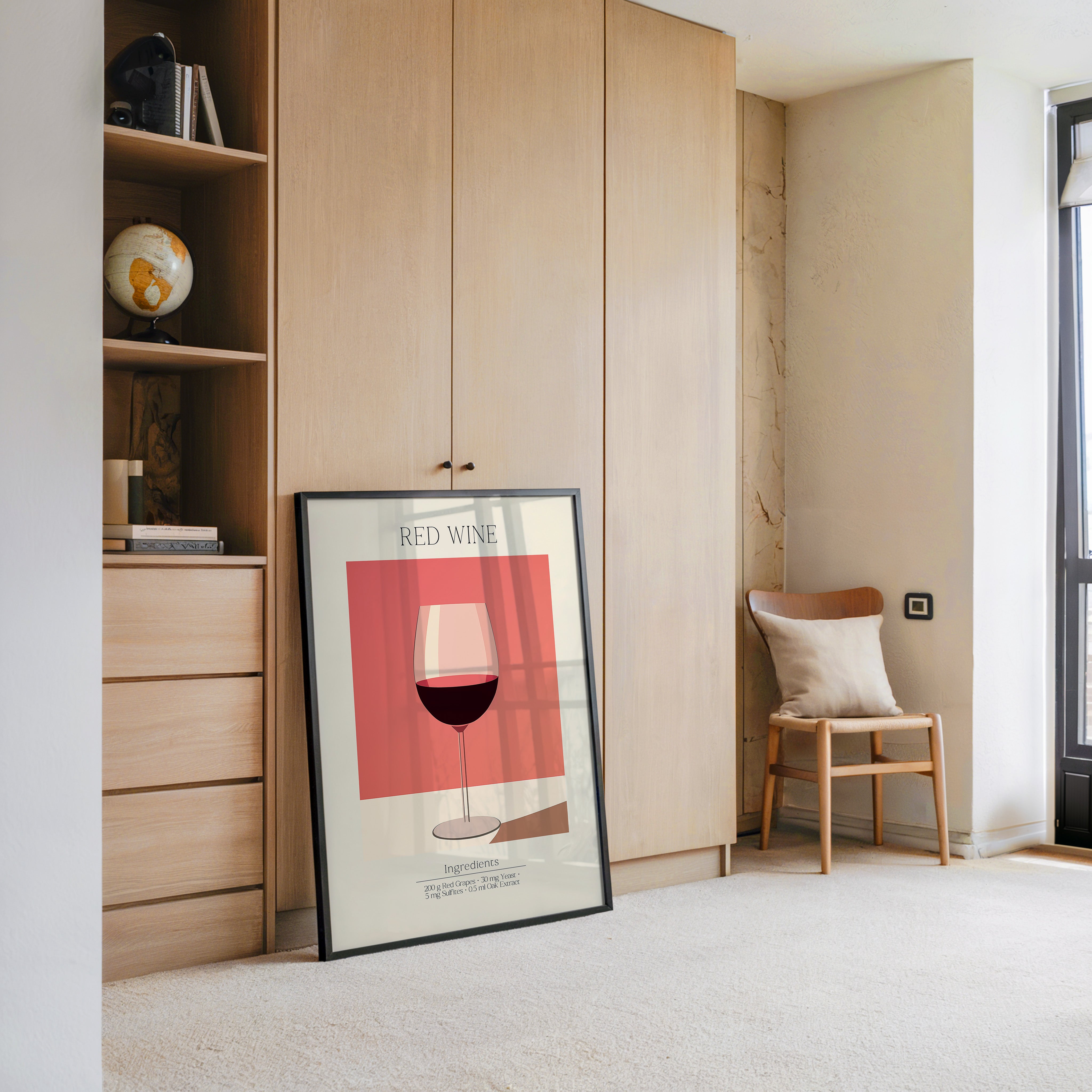 Weinglas Rot Minimalistisch