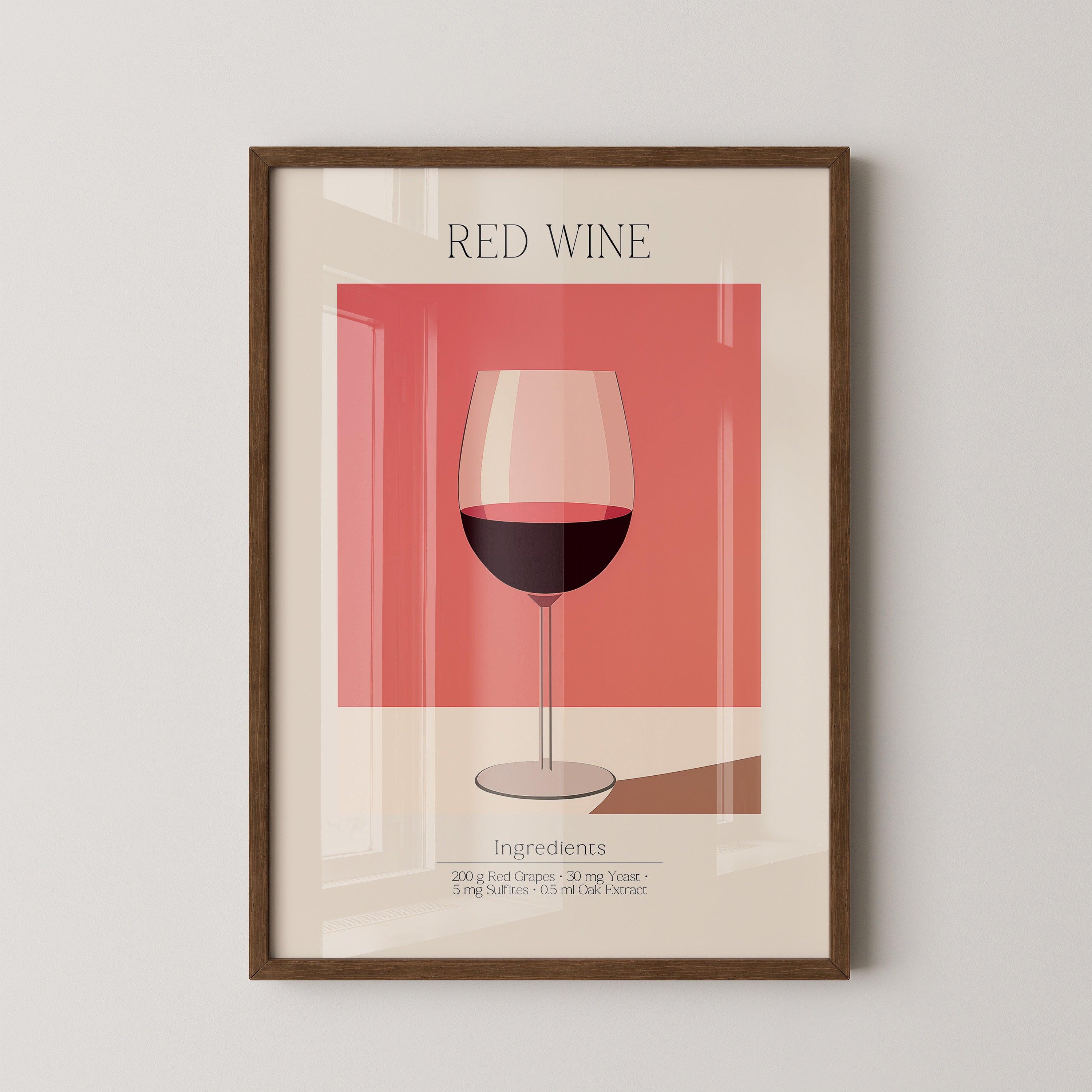 Weinglas Rot Minimalistisch