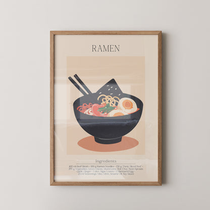 Ramen Schüssel Illustration Retro