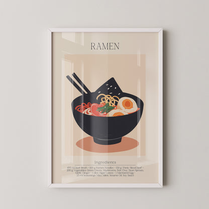 Ramen Schüssel Illustration Retro