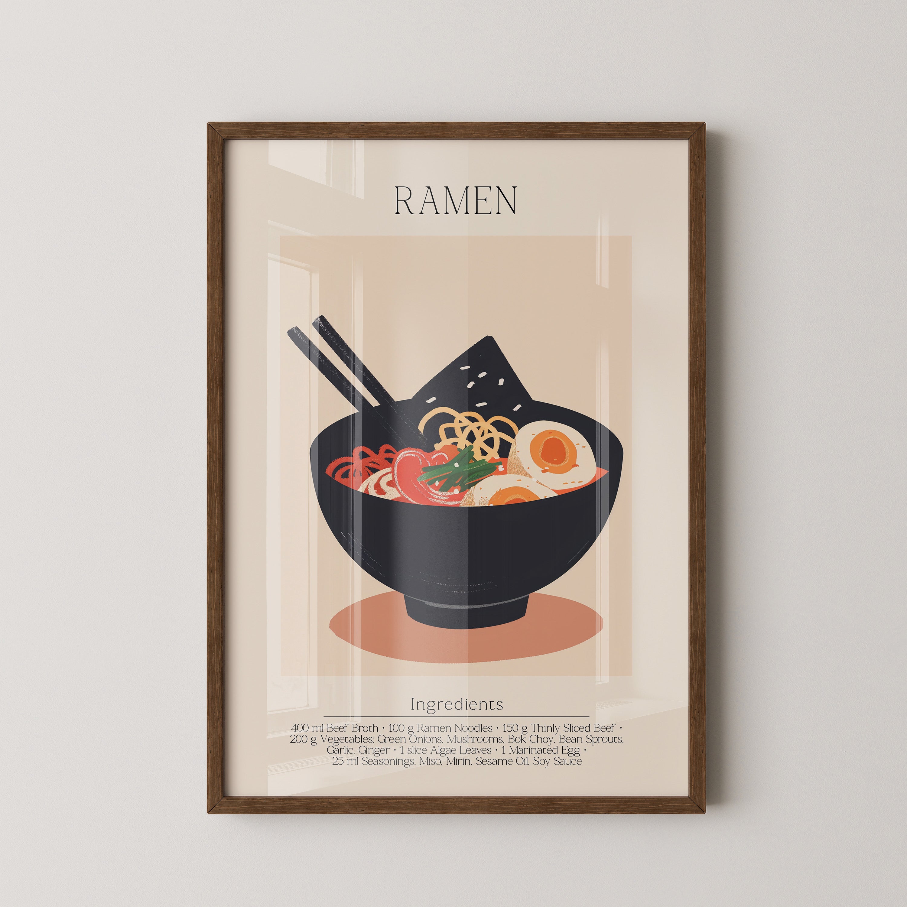Ramen Schüssel Illustration Retro