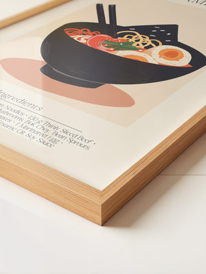 Ramen Schüssel Illustration Retro