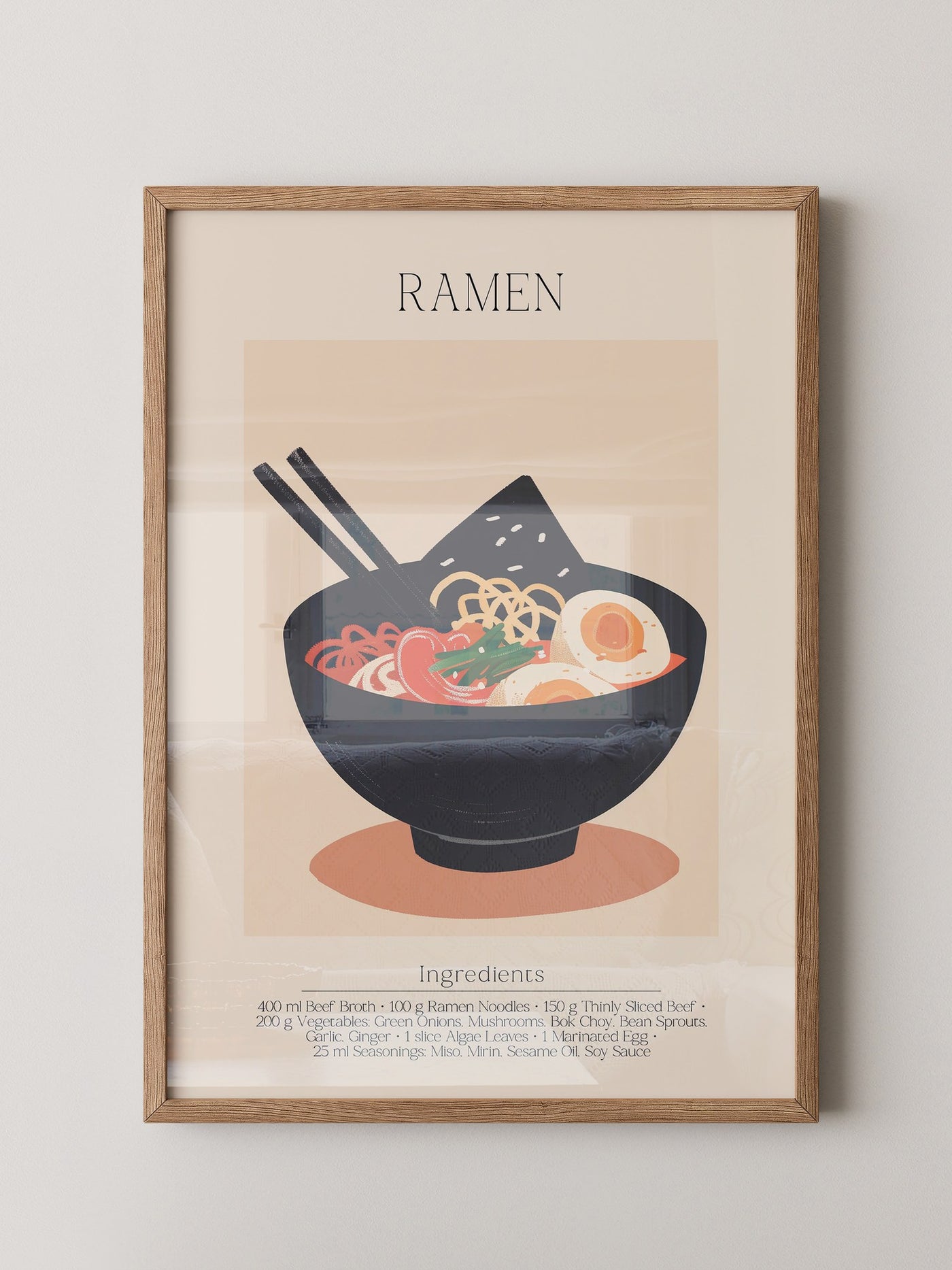 Ramen Schüssel Illustration Retro