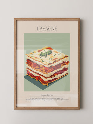 Lasagne Illustration Pastellfarben
