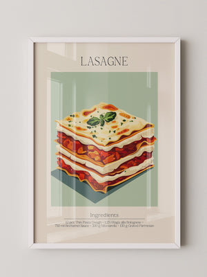 Lasagne Illustration Pastellfarben
