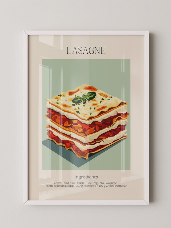 Lasagne Illustration Pastellfarben