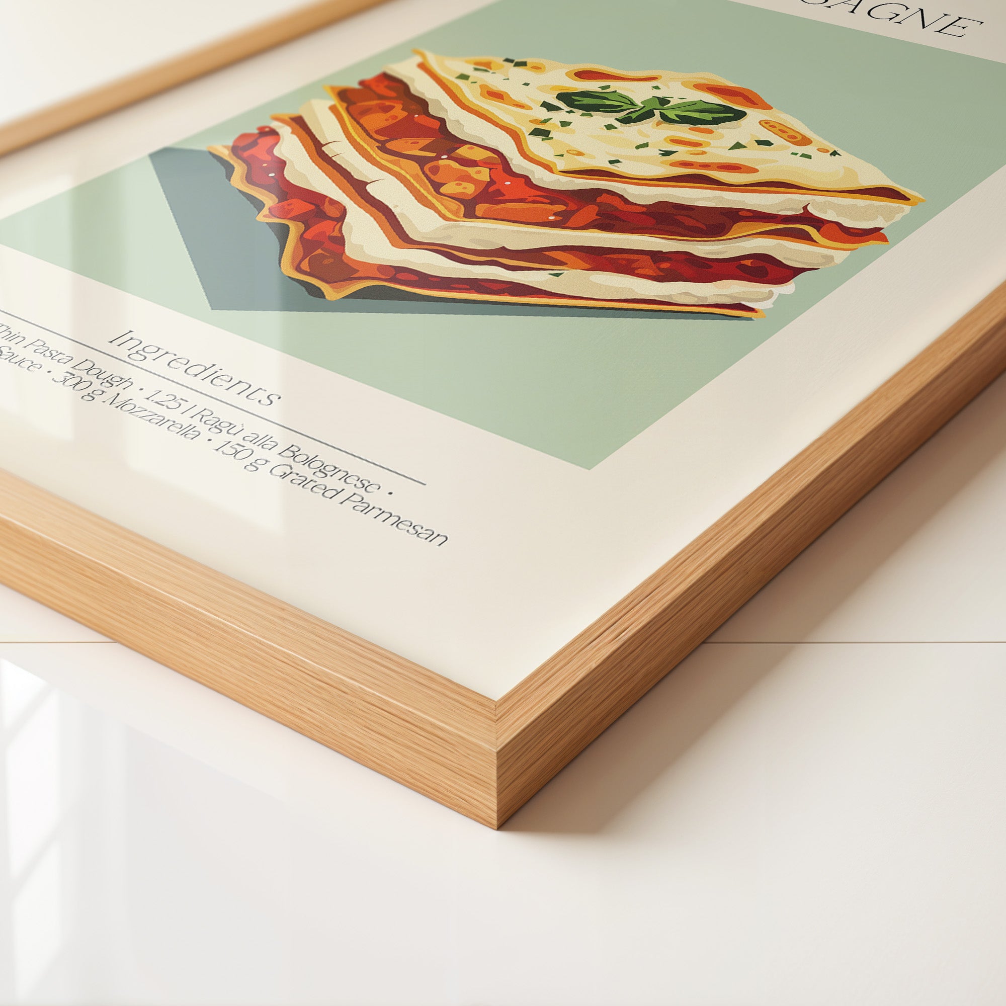 Lasagne Illustration Pastellfarben