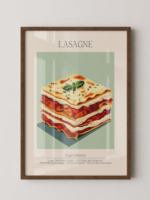 Lasagne Illustration Pastellfarben