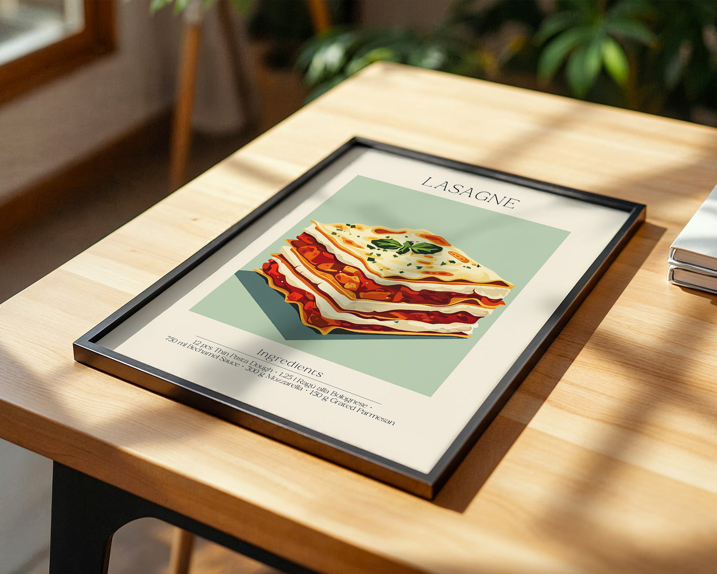 Lasagne Illustration Pastellfarben