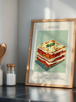 Lasagne Illustration Pastellfarben