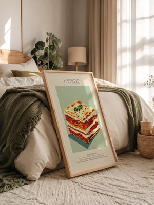 Lasagne Illustration Pastellfarben