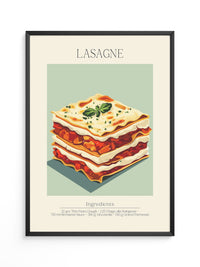 Lasagne Illustration Pastellfarben
