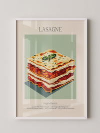 Lasagne Illustration Pastellfarben