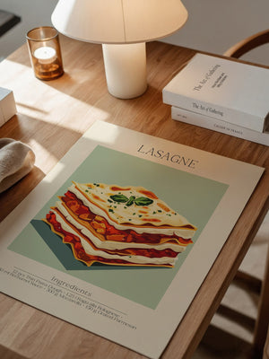 Lasagne Illustration Pastellfarben