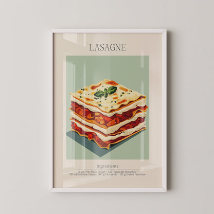 Lasagne Illustration Pastellfarben